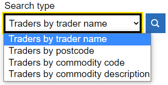 Select 'Traders by trader name' from the search filter options.