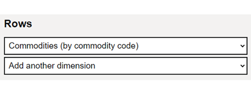 Two stacked rows including filter options to choose from